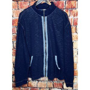 Robert Graham Full Zip Men’s Blue Size 4XL Jacket Cotton Front Pockets